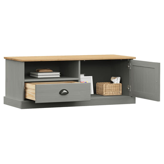 Tv-meubel VIGO 106x40x40 cm massief grenenhout grijs MeubelReus