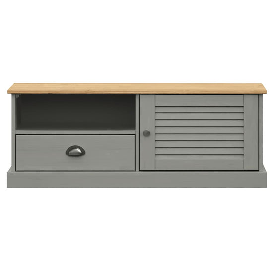 Tv-meubel VIGO 106x40x40 cm massief grenenhout grijs MeubelReus