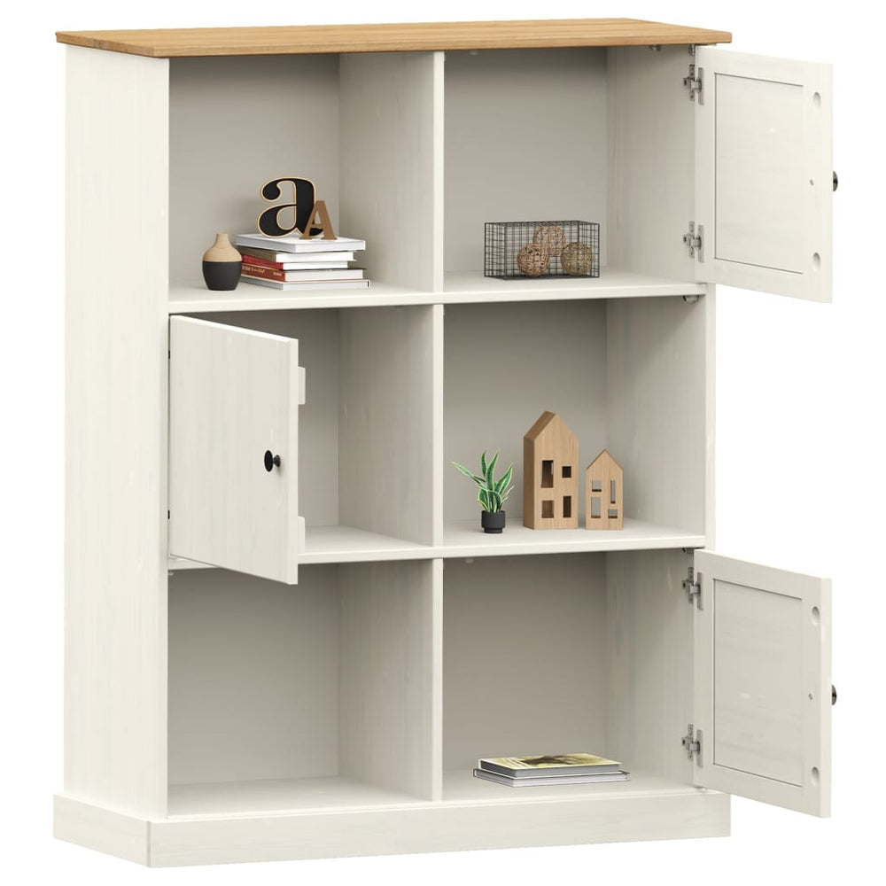 Boekenkast VIGO 90x35x114,5 cm massief grenenhout wit MeubelReus