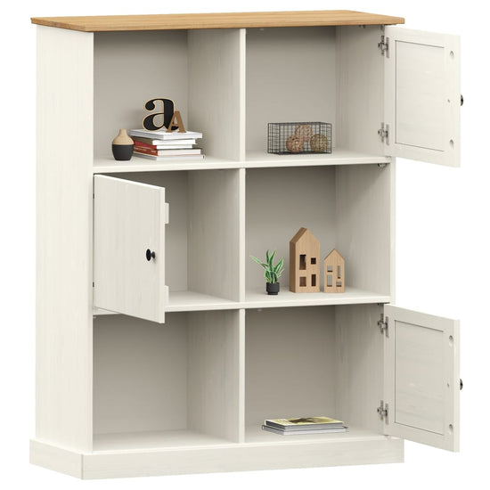 Boekenkast VIGO 90x35x114,5 cm massief grenenhout wit MeubelReus