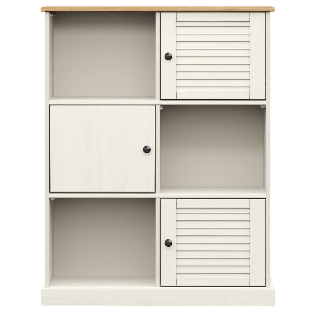 Boekenkast VIGO 90x35x114,5 cm massief grenenhout wit MeubelReus