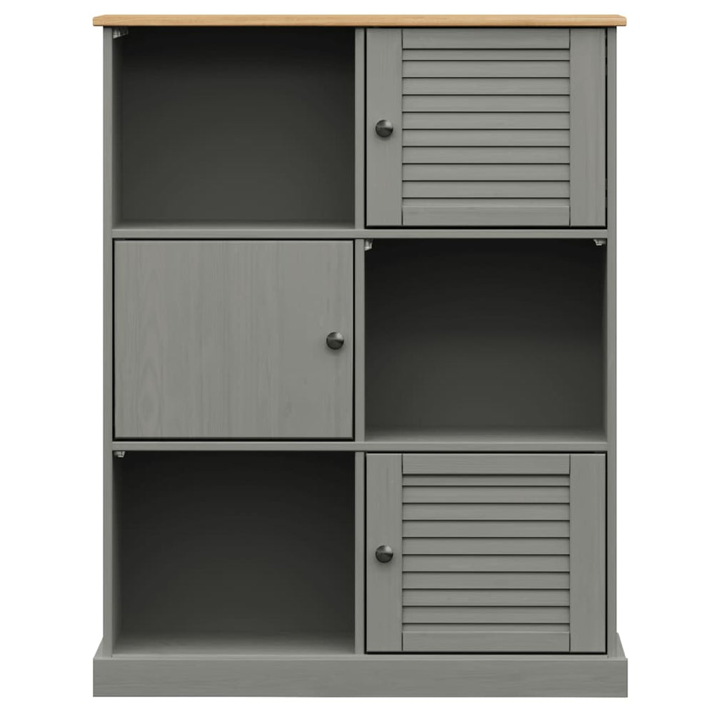 Boekenkast VIGO 90x35x114,5 cm massief grenenhout grijs MeubelReus