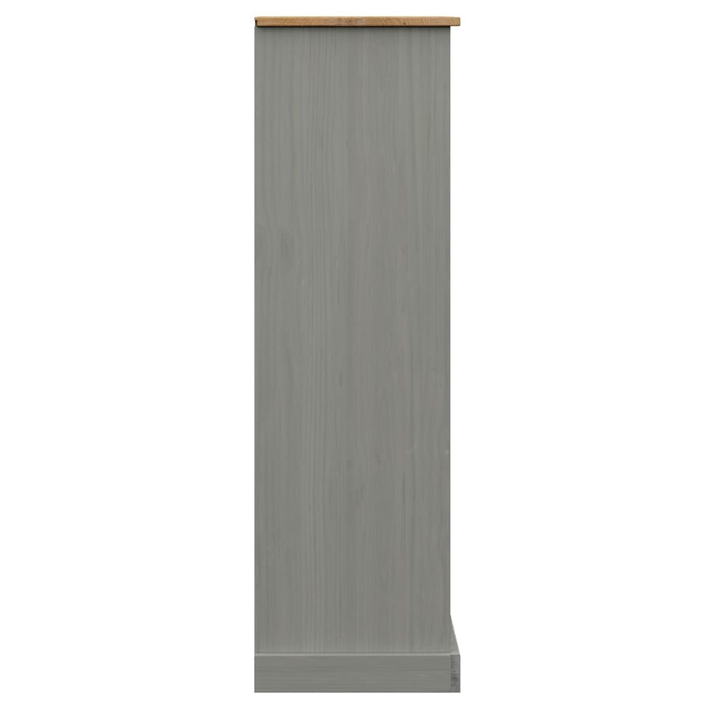 Boekenkast VIGO 90x35x114,5 cm massief grenenhout grijs MeubelReus