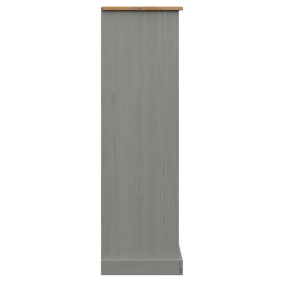 Boekenkast VIGO 90x35x114,5 cm massief grenenhout grijs MeubelReus