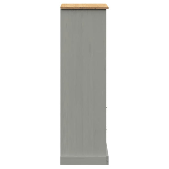Boekenkast VIGO 60x35x114,5 cm massief grenenhout grijs MeubelReus
