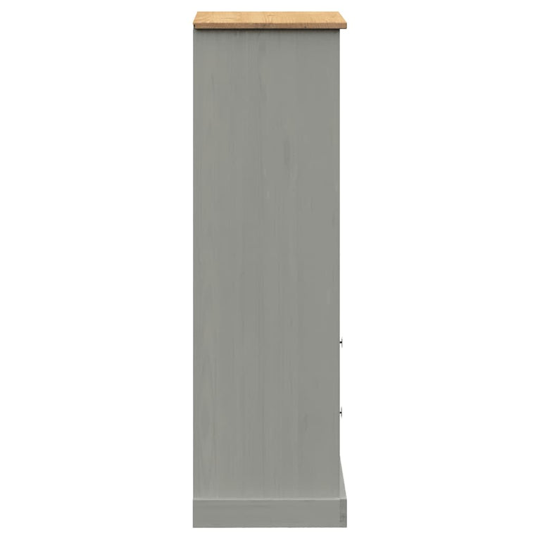 Boekenkast VIGO 60x35x114,5 cm massief grenenhout grijs MeubelReus