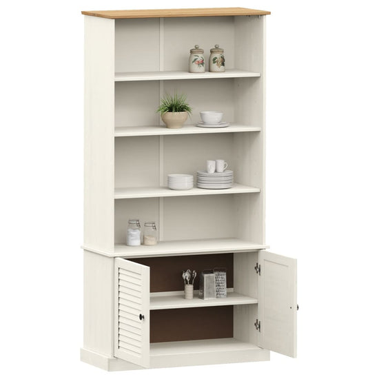 Boekenkast VIGO 85x35x170 cm massief grenenhout wit MeubelReus
