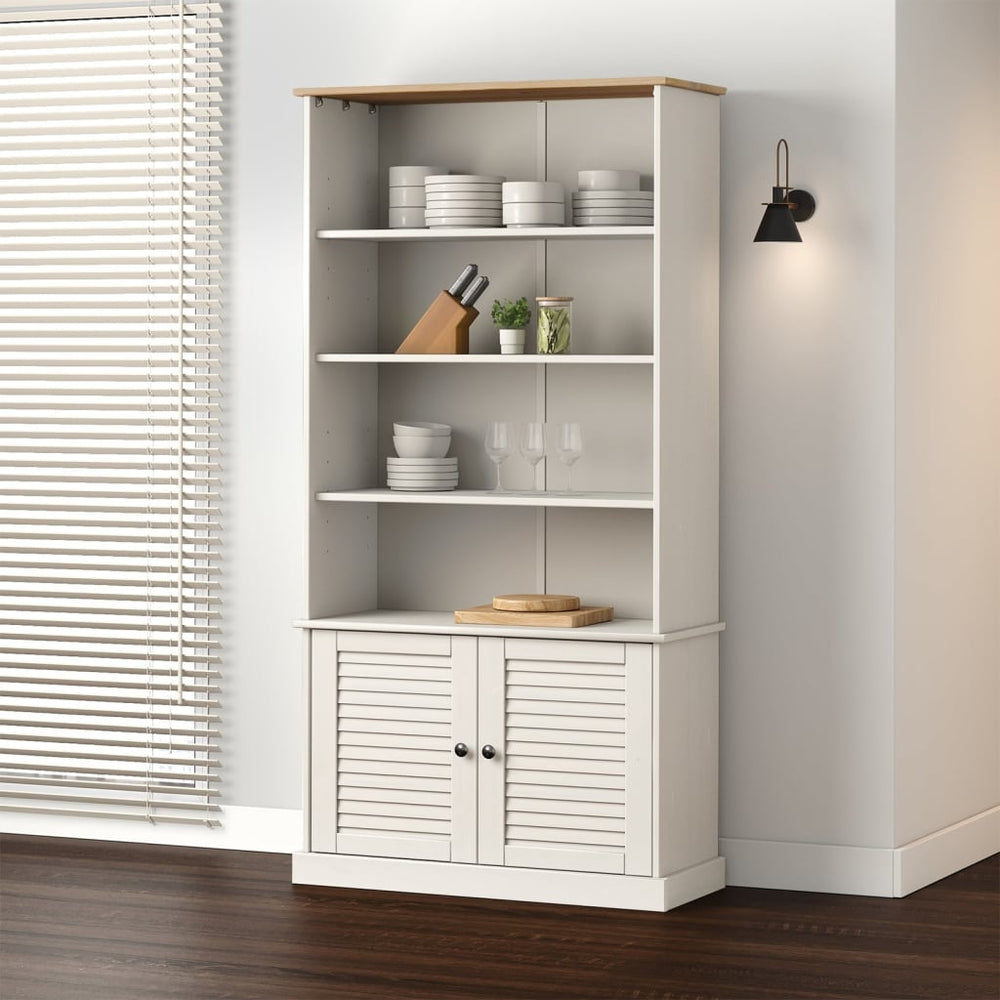 Boekenkast VIGO 85x35x170 cm massief grenenhout wit MeubelReus