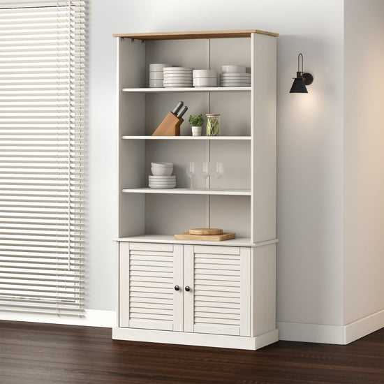 Boekenkast VIGO 85x35x170 cm massief grenenhout wit MeubelReus