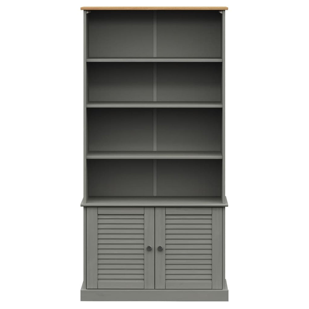 Boekenkast VIGO 85x35x170 cm massief grenenhout grijs MeubelReus