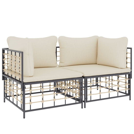 Hoekbanken sectioneel met kussens 2 st poly rattan MeubelReus