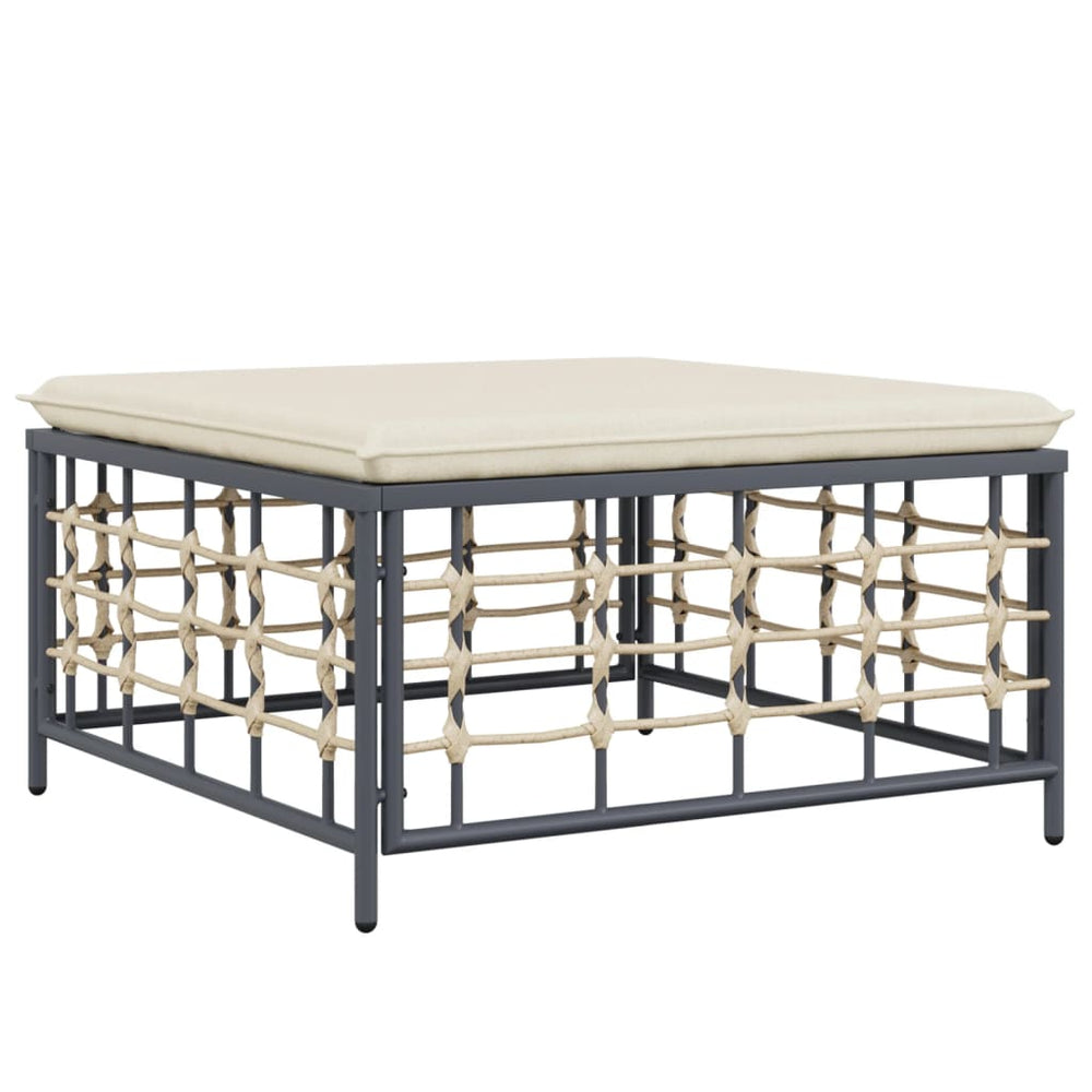 4-delige Loungeset met kussens poly rattan antracietkleurig MeubelReus