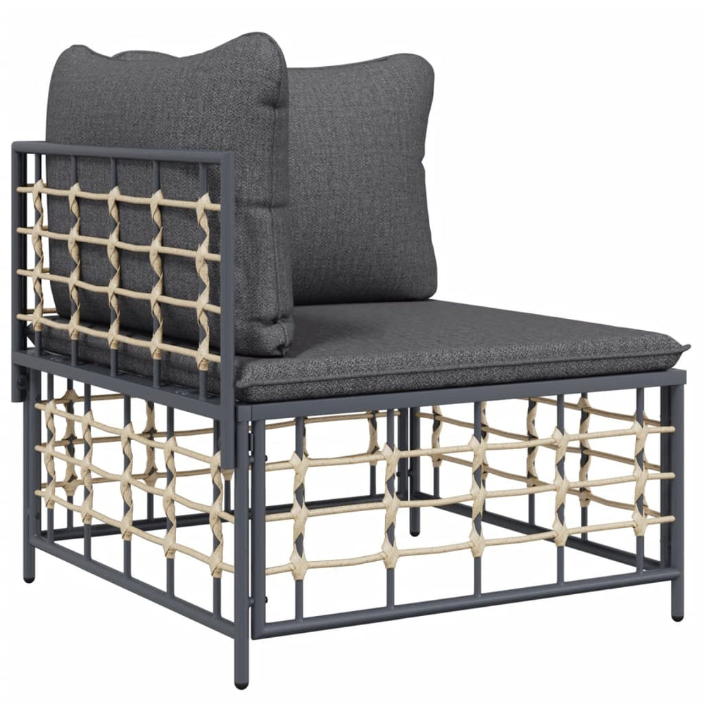 10-delige Loungeset met kussens poly rattan antracietkleurig MeubelReus