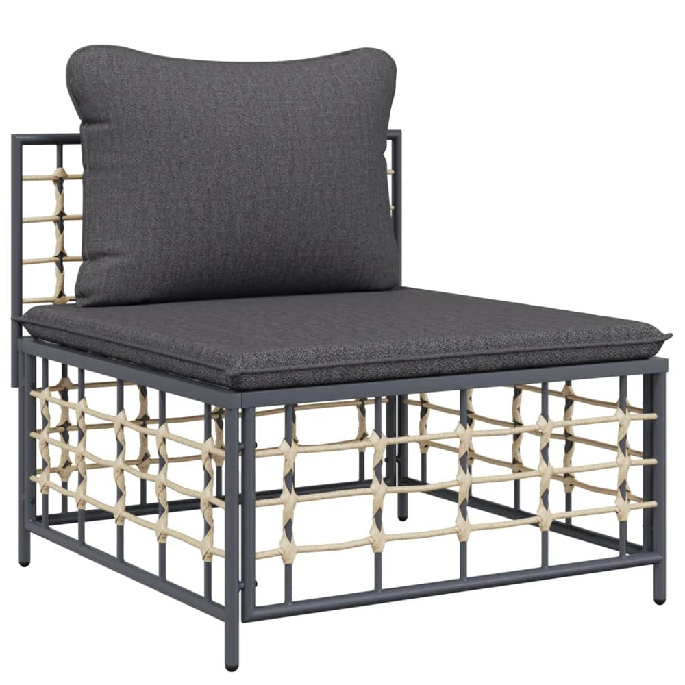 10-delige Loungeset met kussens poly rattan antracietkleurig MeubelReus