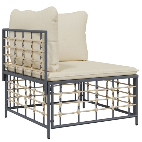 11-delige Loungeset met kussens poly rattan antracietkleurig MeubelReus