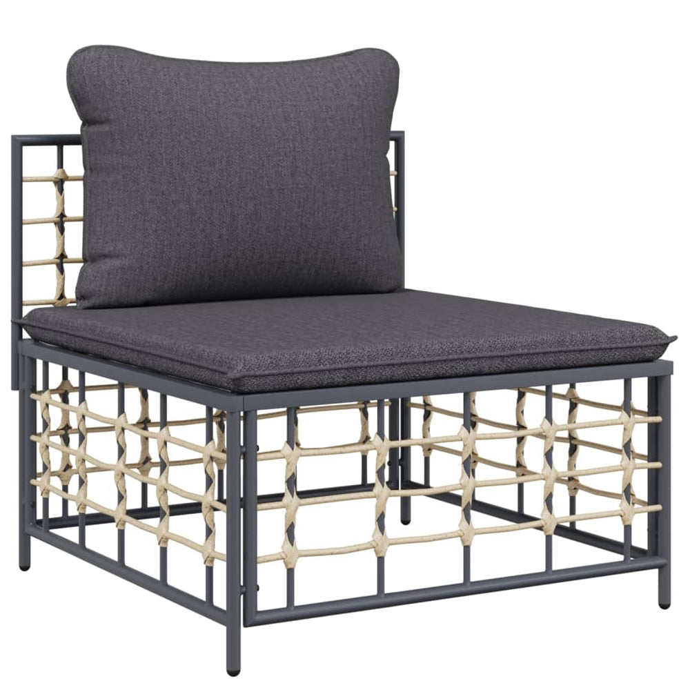 10-delige Loungeset met kussens poly rattan antracietkleurig MeubelReus