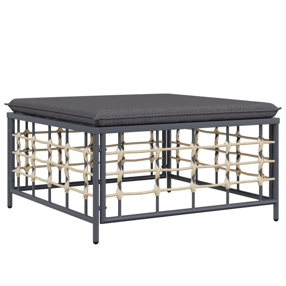 10-delige Loungeset met kussens poly rattan antracietkleurig MeubelReus