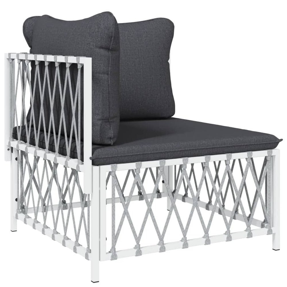 2-delige Loungeset met kussens staal wit MeubelReus