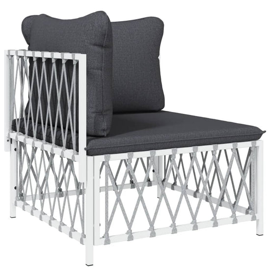 2-delige Loungeset met kussens staal wit MeubelReus