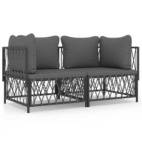 2-delige Loungeset met kussens staal antracietkleurig MeubelReus