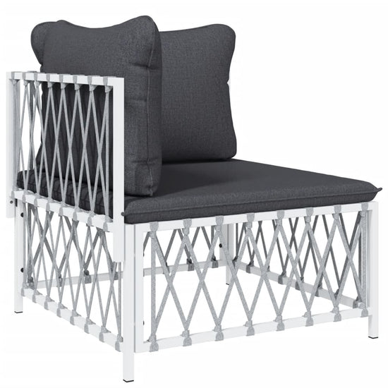 3-delige Loungeset met kussens staal wit MeubelReus