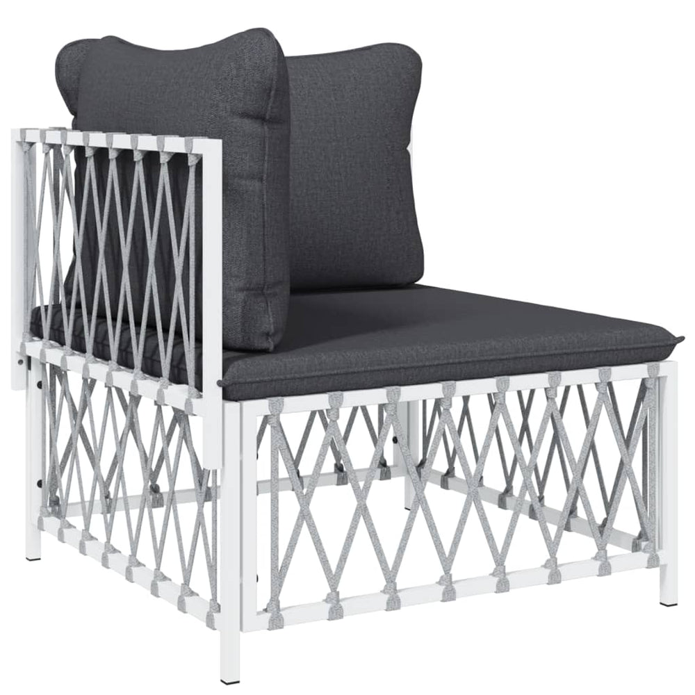 3-delige Loungeset met kussens staal wit MeubelReus