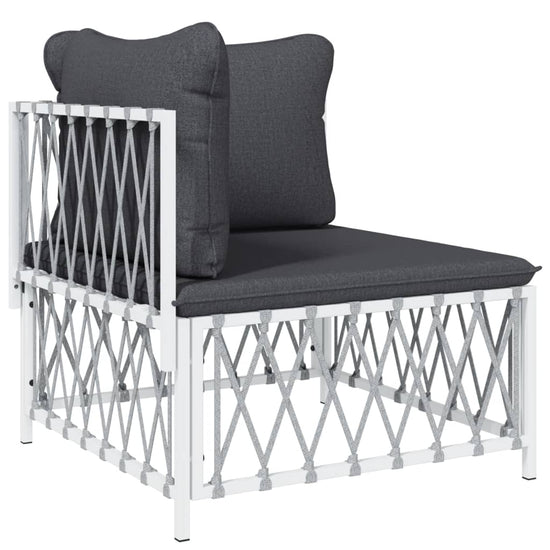 3-delige Loungeset met kussens staal wit MeubelReus