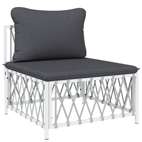 3-delige Loungeset met kussens staal wit MeubelReus