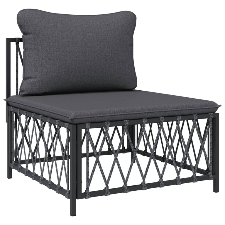3-delige Loungeset met kussens staal antracietkleurig MeubelReus