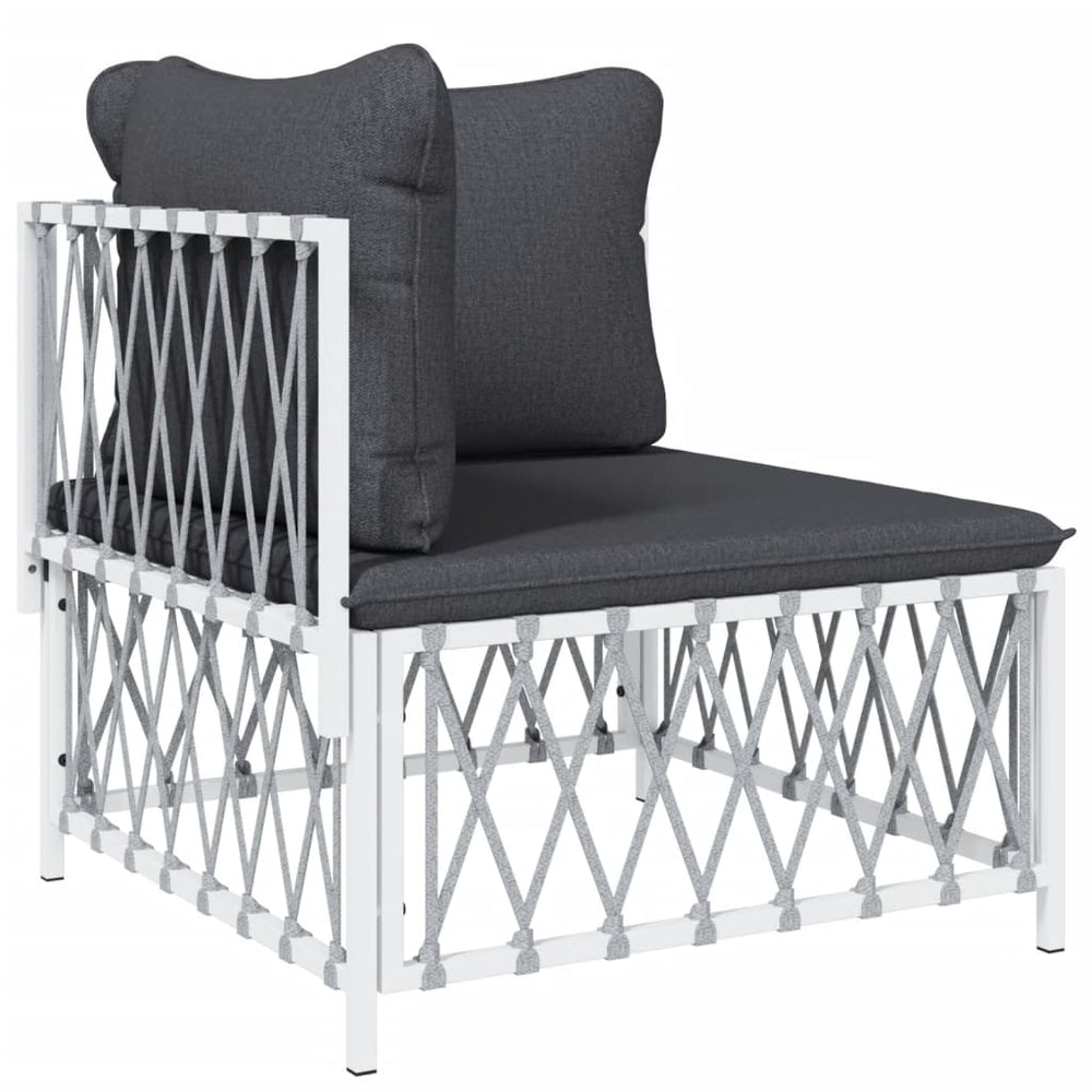 3-delige Loungeset met kussens staal wit MeubelReus