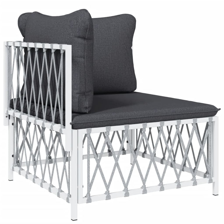 3-delige Loungeset met kussens staal wit MeubelReus
