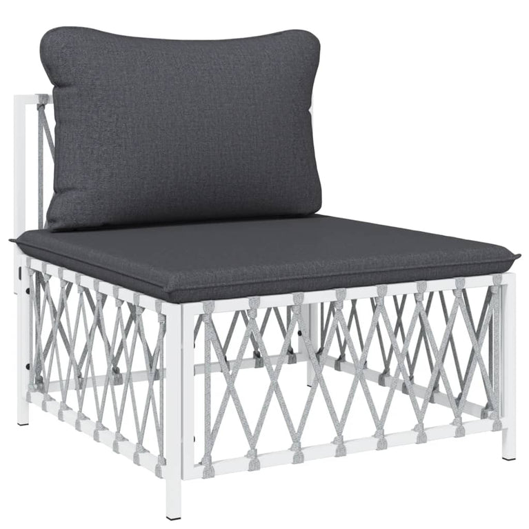 3-delige Loungeset met kussens staal wit MeubelReus