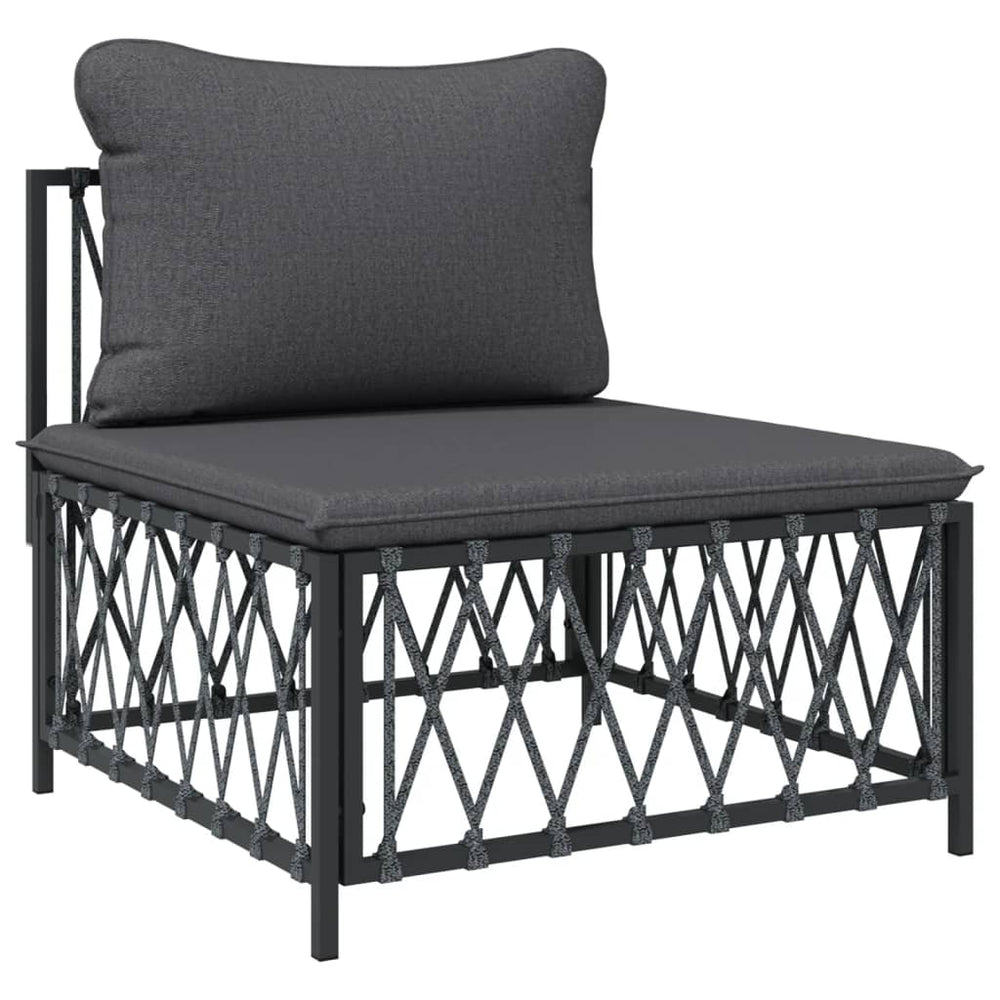 3-delige Loungeset met kussens staal antracietkleurig MeubelReus