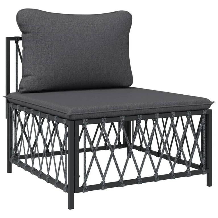 3-delige Loungeset met kussens staal antracietkleurig MeubelReus