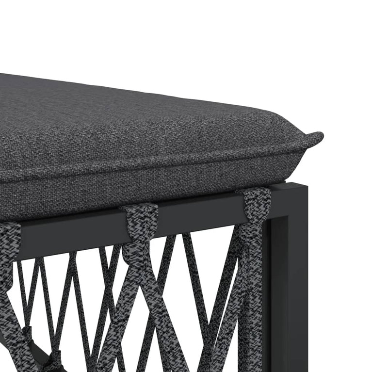 3-delige Loungeset met kussens staal antracietkleurig MeubelReus