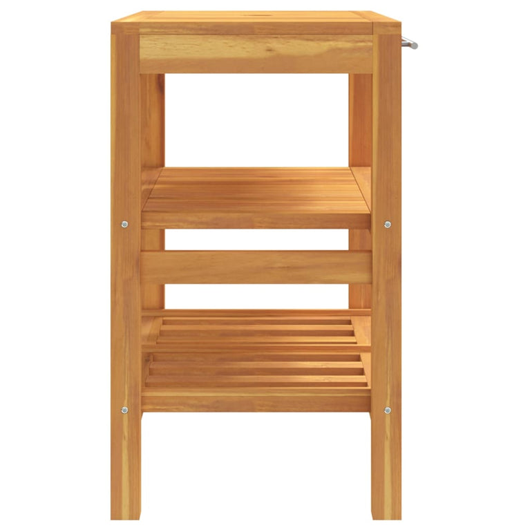 Wastafelkast met 2 schappen 74x45x75 cm massief hout MeubelReus