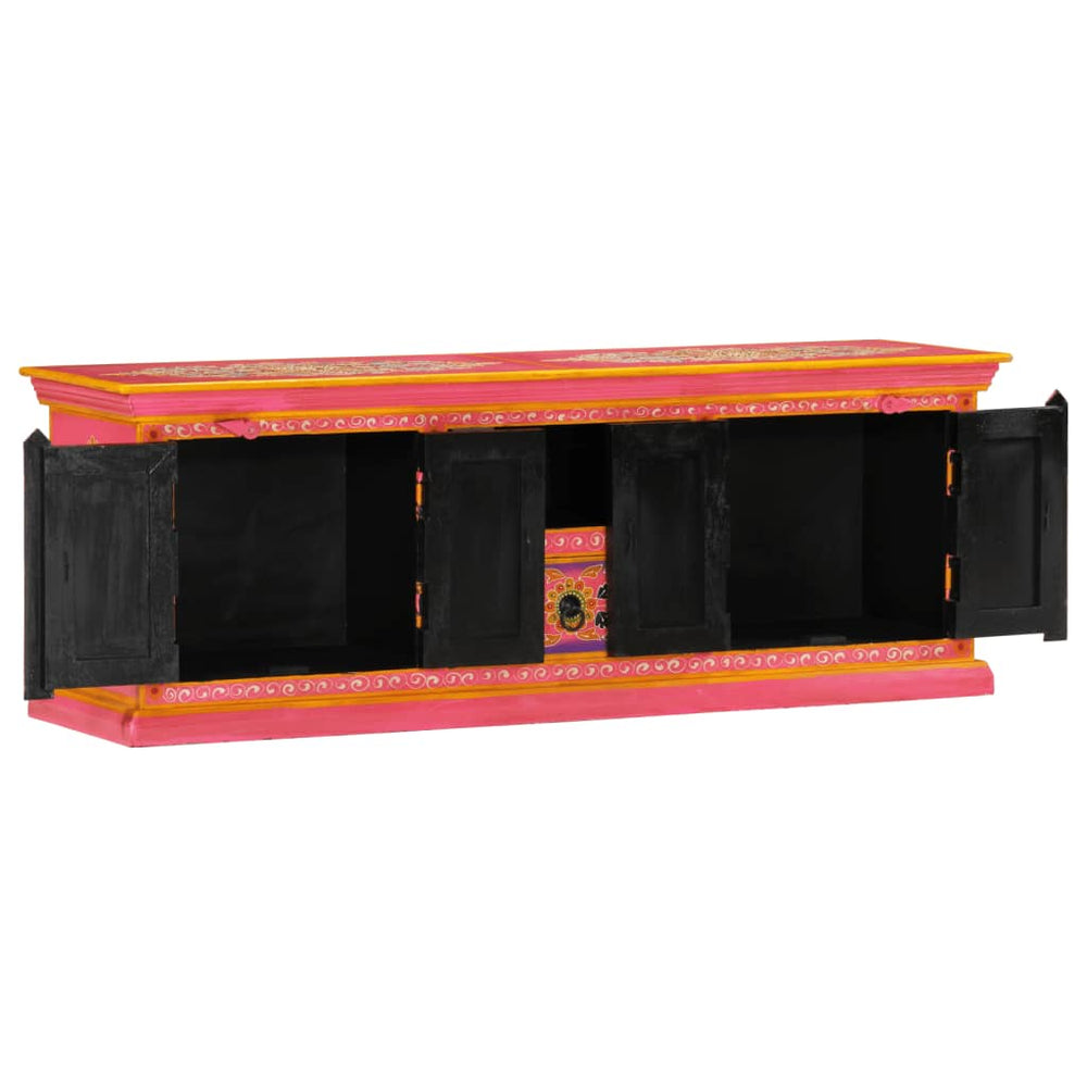 Tv-meubel 110x30x40 cm massief mangohout roze MeubelReus