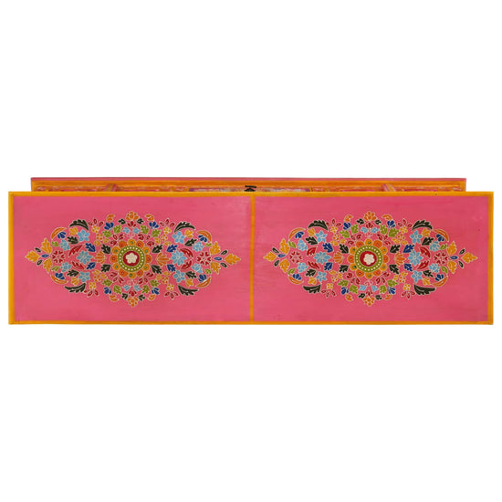 Tv-meubel 110x30x40 cm massief mangohout roze MeubelReus