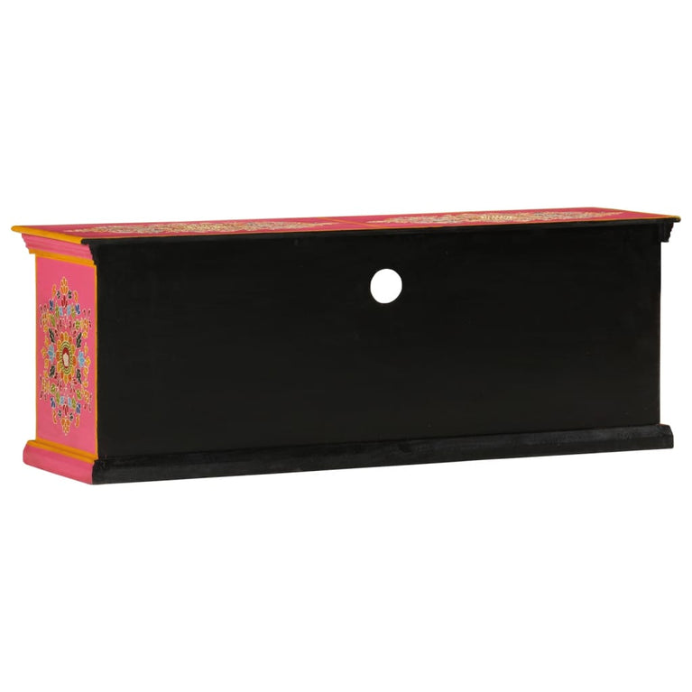 Tv-meubel 110x30x40 cm massief mangohout roze MeubelReus