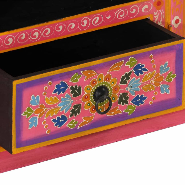 Tv-meubel 110x30x40 cm massief mangohout roze MeubelReus