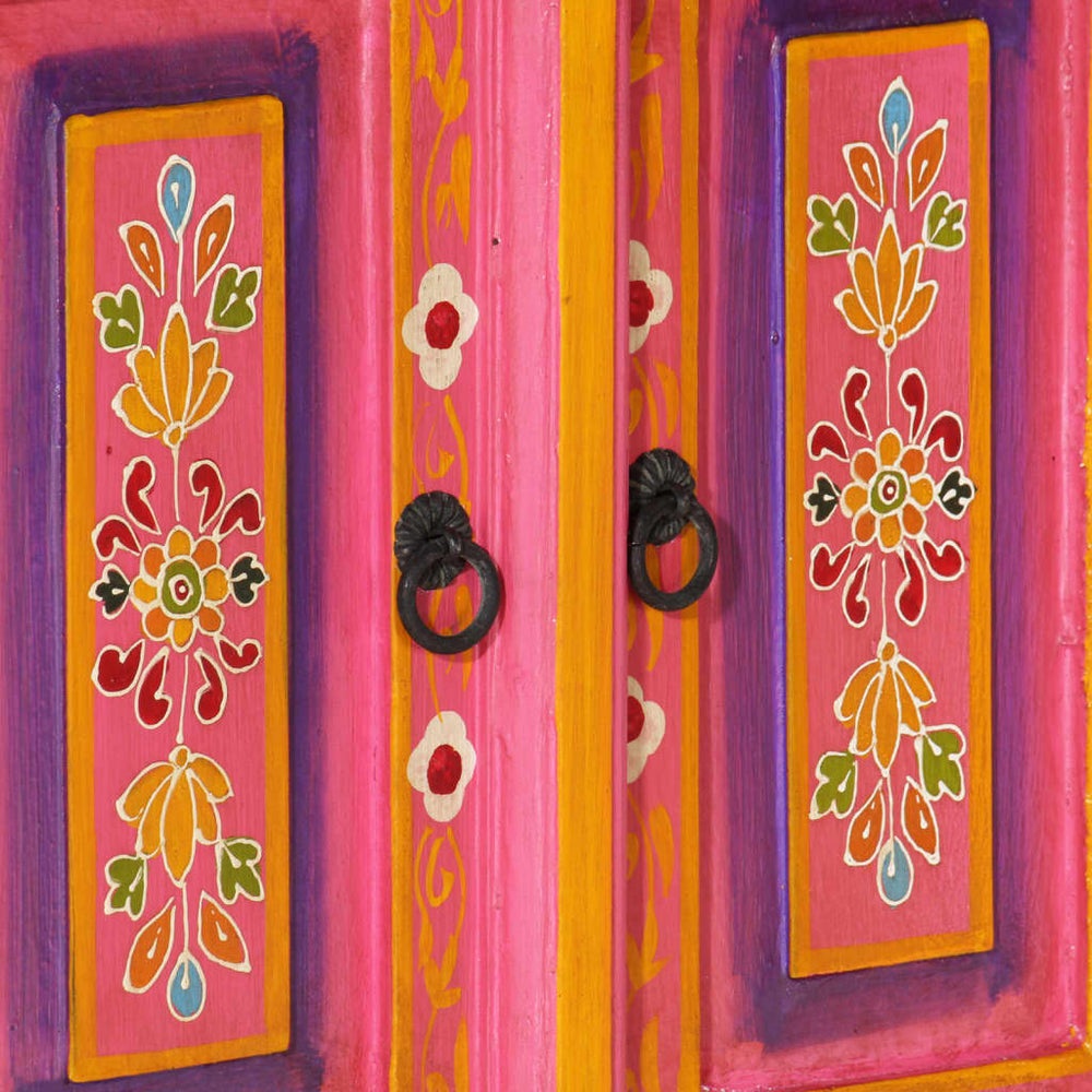 Tv-meubel 110x30x40 cm massief mangohout roze MeubelReus