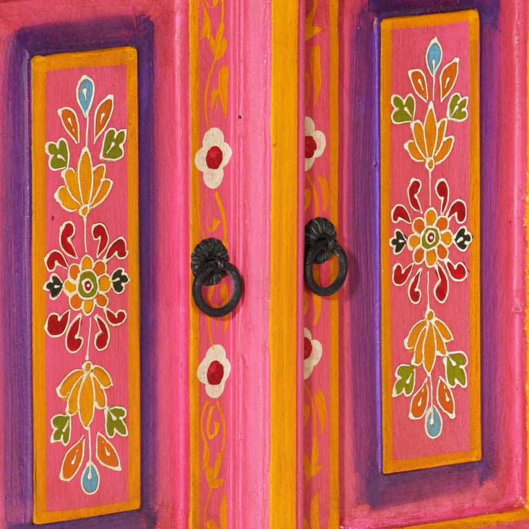 Tv-meubel 110x30x40 cm massief mangohout roze MeubelReus