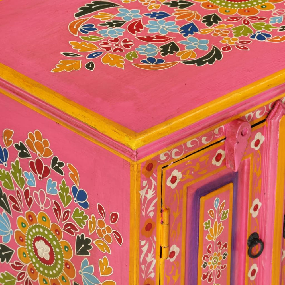 Tv-meubel 110x30x40 cm massief mangohout roze MeubelReus