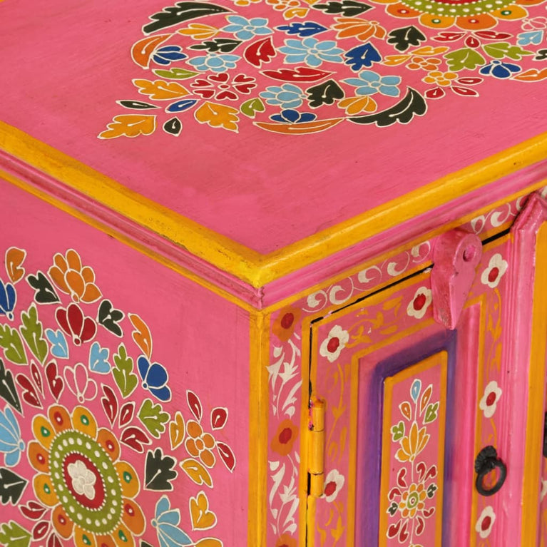 Tv-meubel 110x30x40 cm massief mangohout roze MeubelReus
