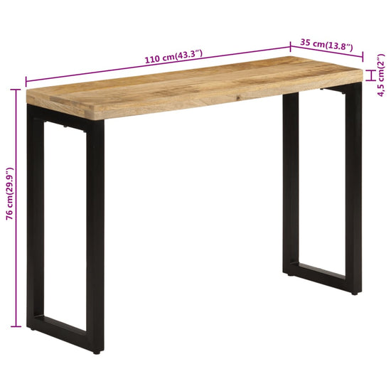 Wandtafel 110x35x76 cm massief ruw mangohout MeubelReus