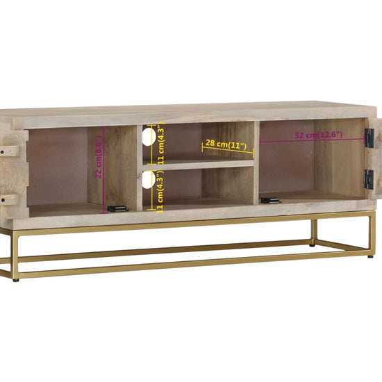 Tv-meubel 110x30x40 cm massief gebleekt mangohout MeubelReus