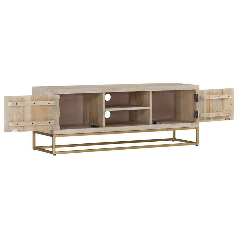 Tv-meubel 110x30x40 cm massief gebleekt mangohout MeubelReus