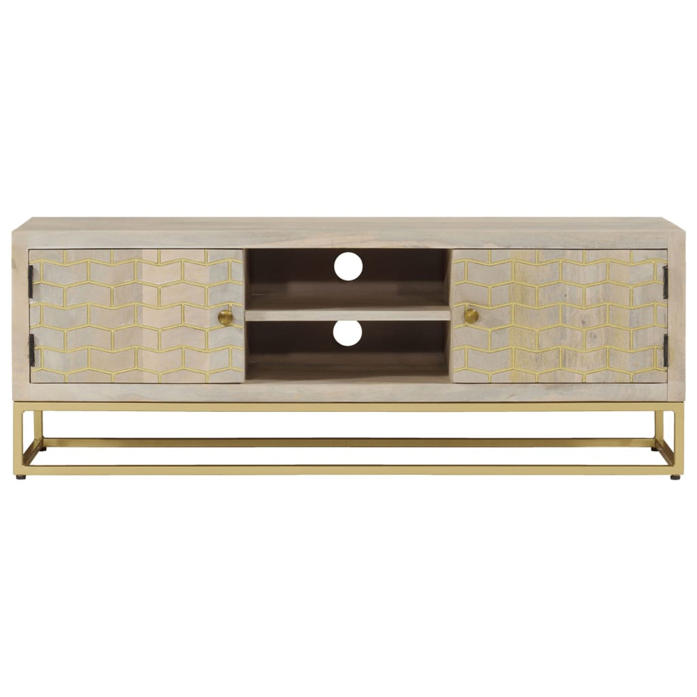 Tv-meubel 110x30x40 cm massief gebleekt mangohout MeubelReus