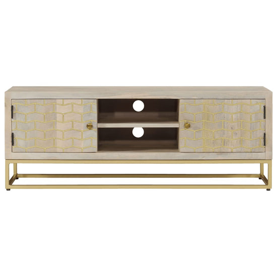 Tv-meubel 110x30x40 cm massief gebleekt mangohout MeubelReus