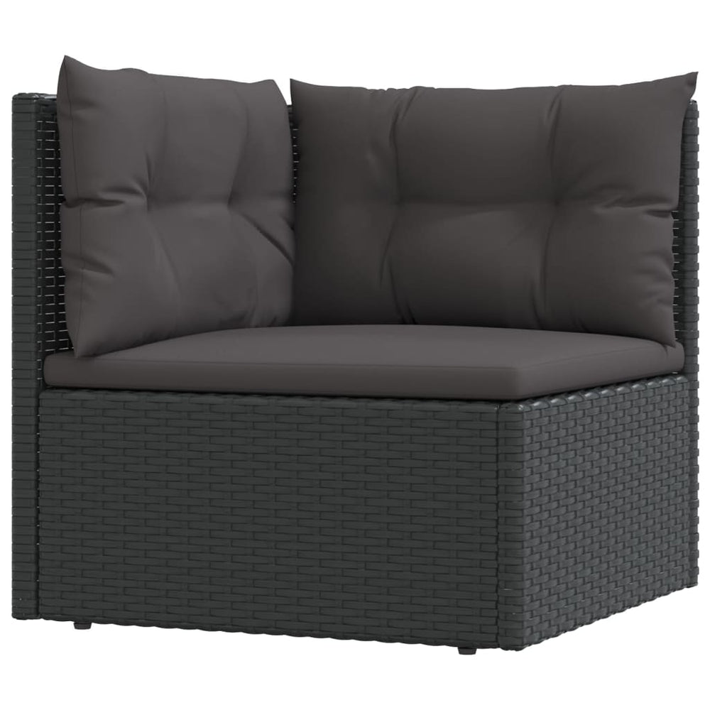 6-delige Loungeset met kussens poly rattan zwart MeubelReus
